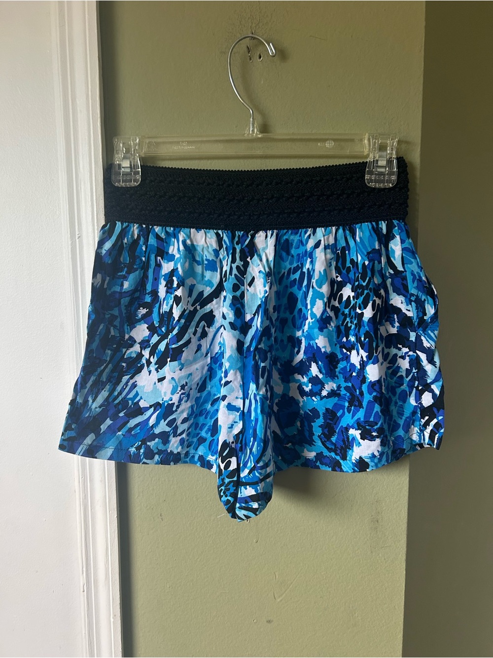 Joe Benbasset Blue White Black Printed Skort